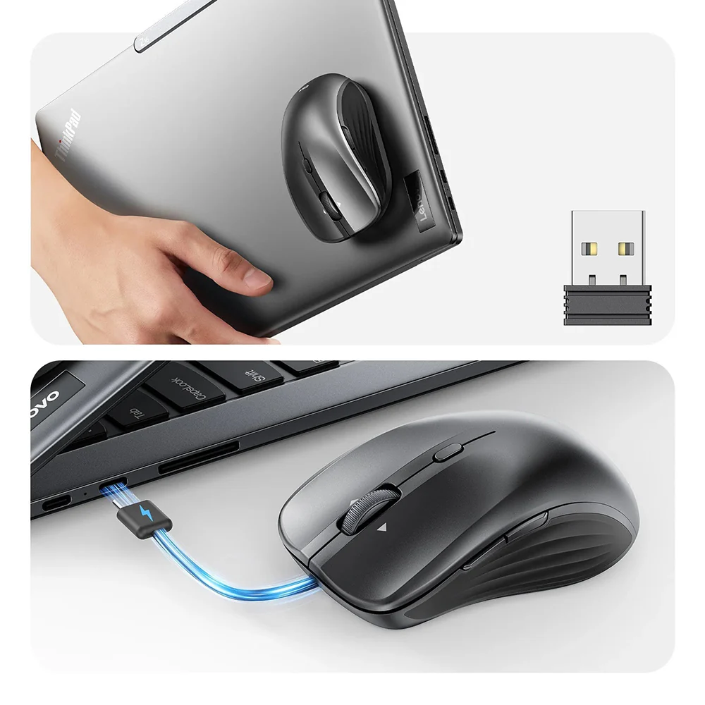 Wireless Mouse ESR MagMouse, 800DPI - 4800DPI, BT / Wi-Fi, Gray - Image 3