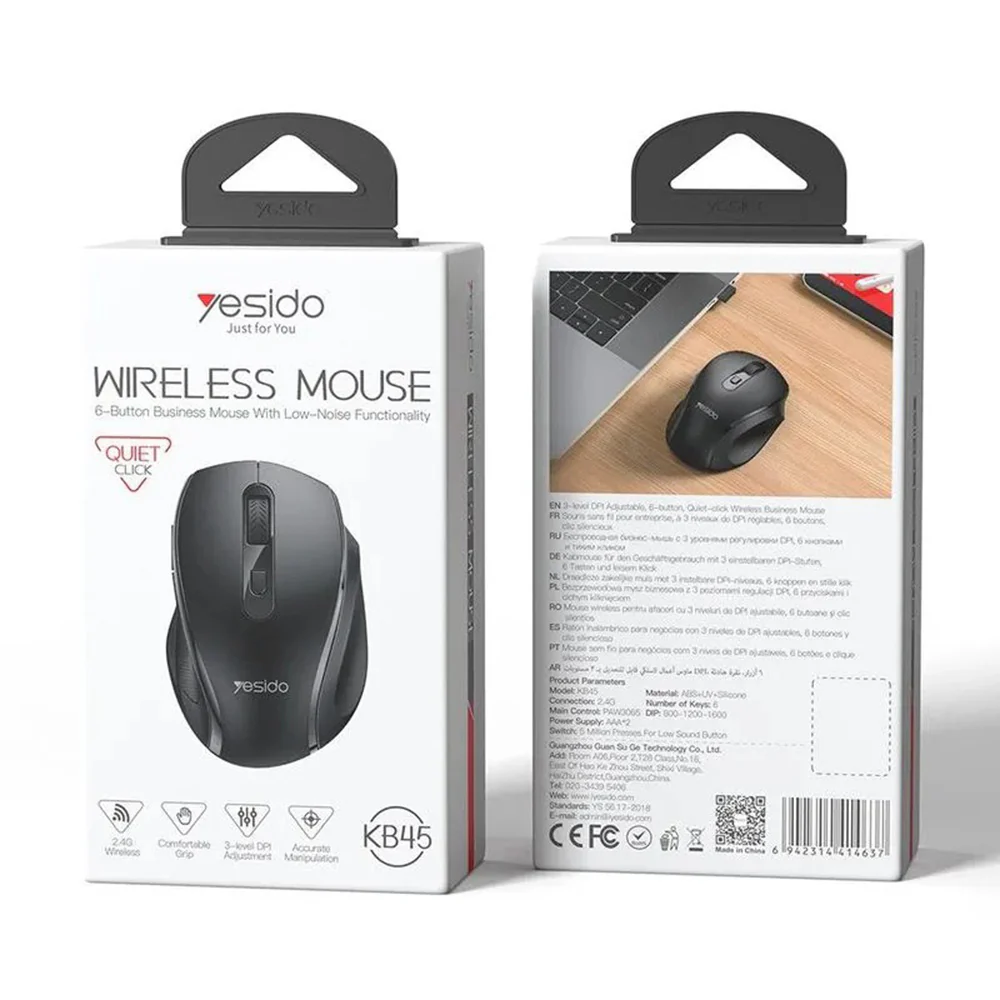 Wireless Mouse Yesido KB45, 800DPI - 1600DPI, Black - Image 7
