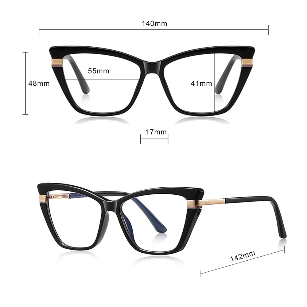 Women's Computer Glasses Techsuit 2271, Anti-Blue Light, Black - Image 12