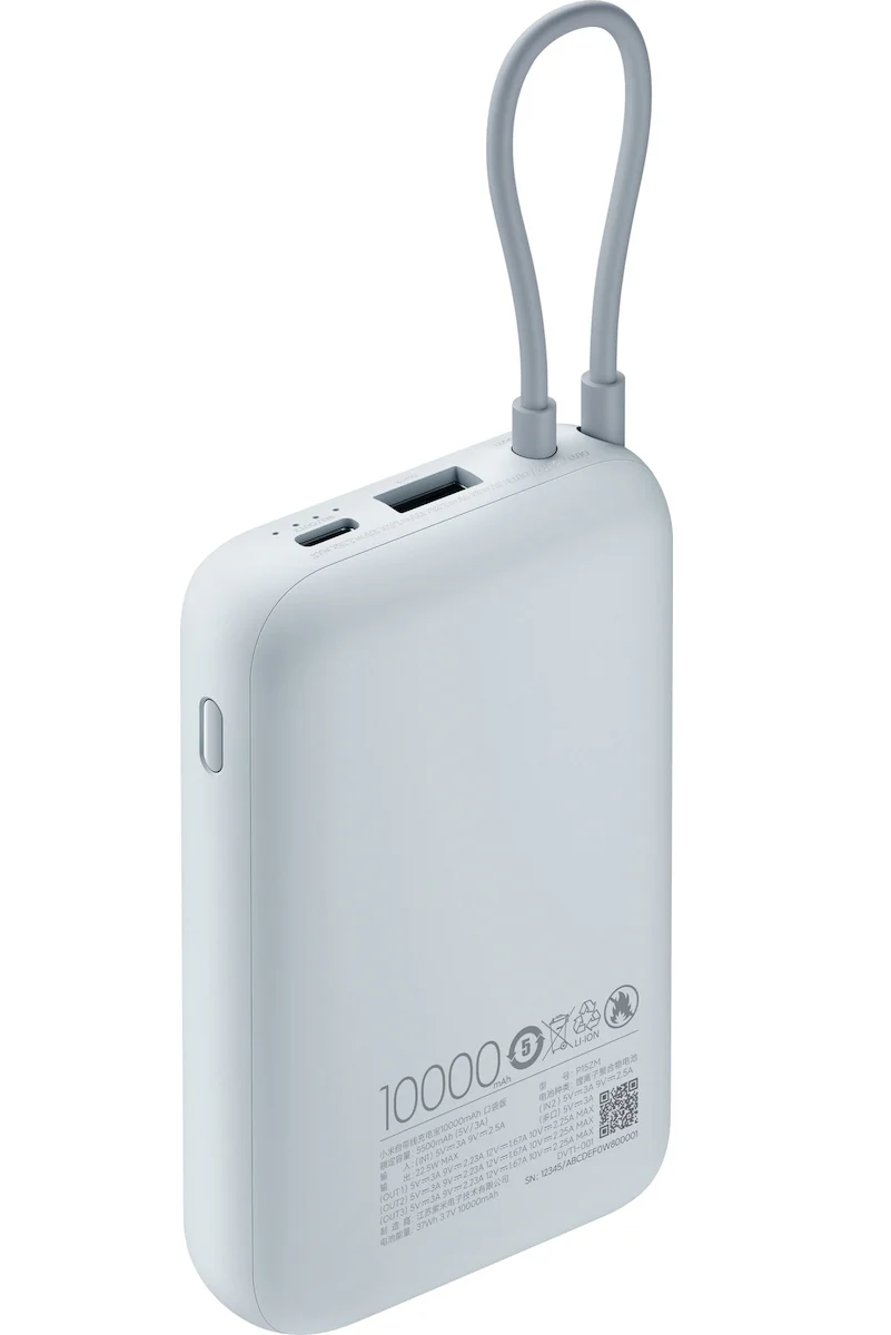 Xiaomi Pocket External Battery, 10000mAh, 22.5W, QC + PD, 1 x USB-A - 2 x USB-C, Blue BHR9073GL - Image 3