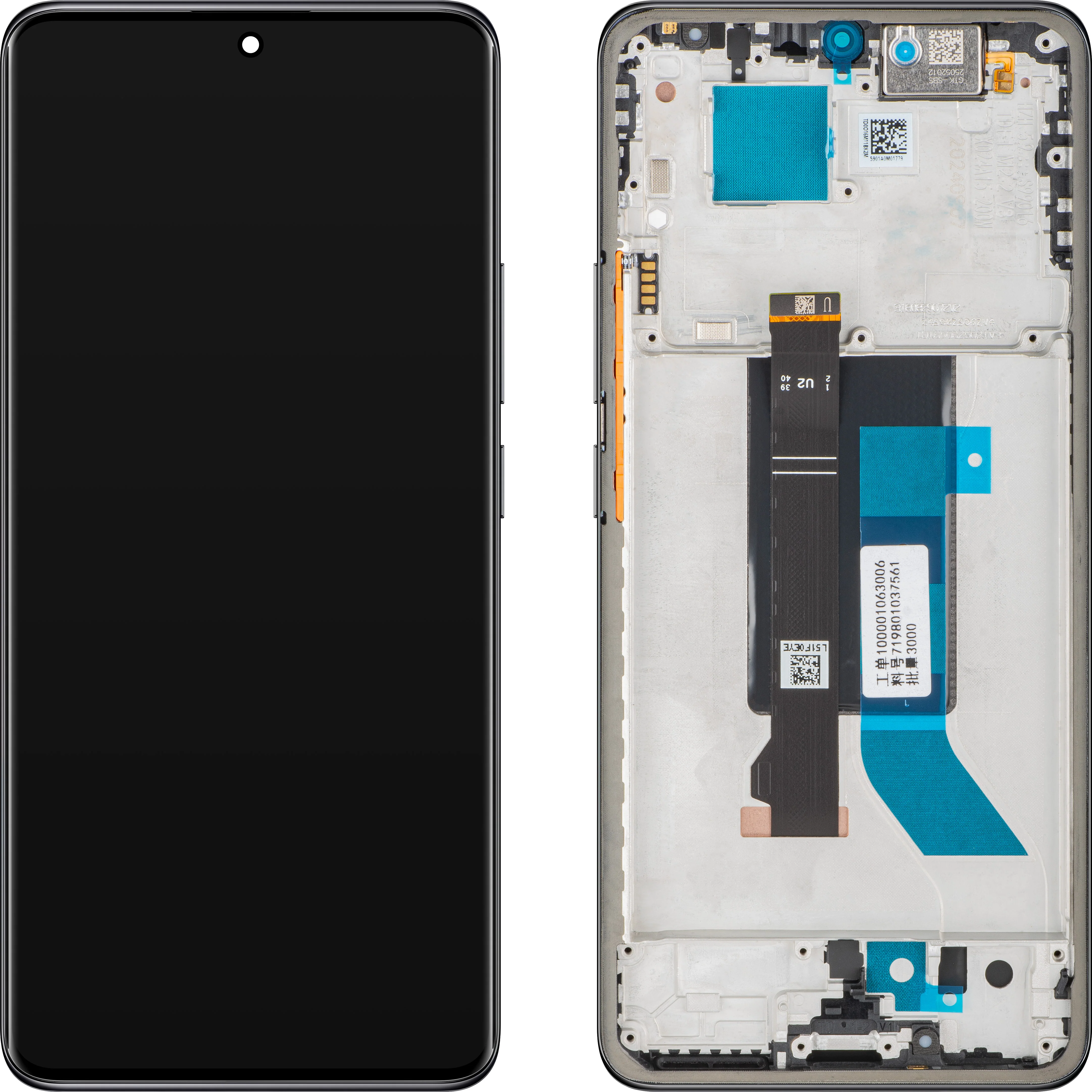 Xiaomi Redmi Note 14 Pro 5G Display with Touchscreen, with Frame, Black (Midnight Black), Service Pack 56002300O1600