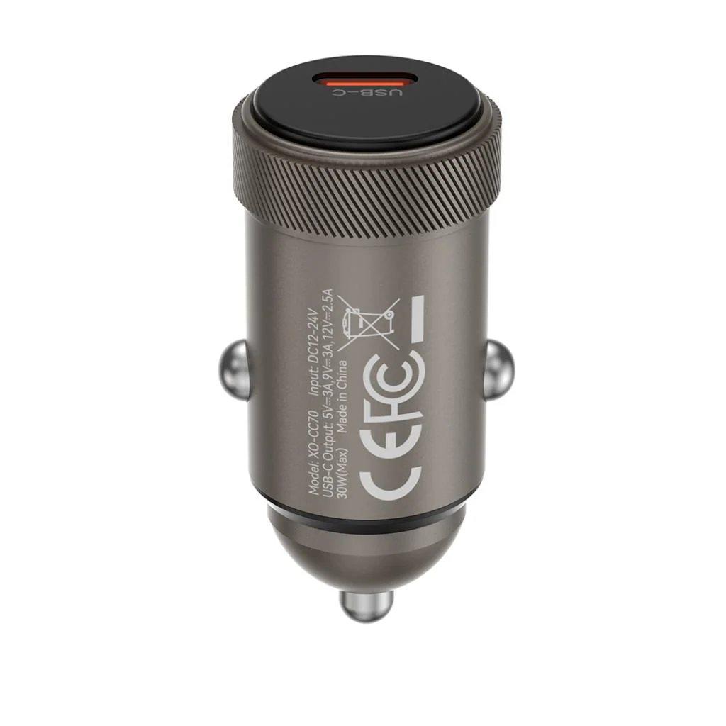 XO Design CC70 Car Charger, 30W, 3A, 1 x USB-C, Black - Image 3