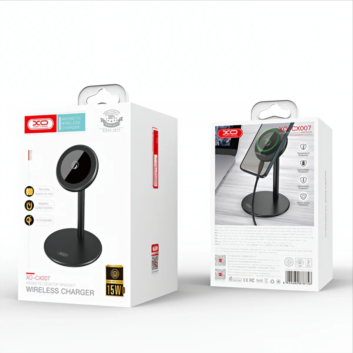 XO Design CX007 Wireless Network Charger, 15W, 1.67A, Black - Image 5
