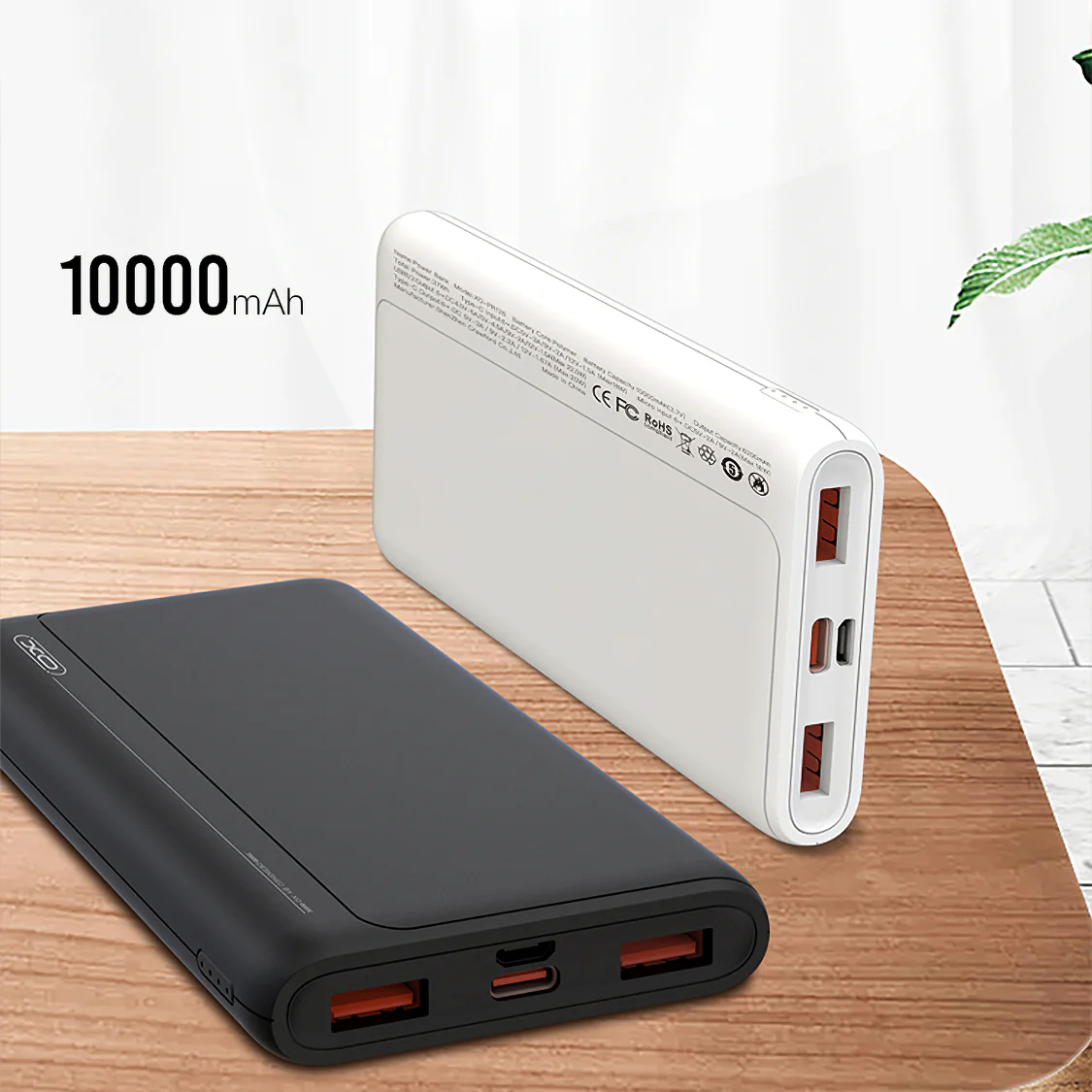 XO Design PR127 External Battery, 20000mAh, 22.5W, QC + PD, 1 x USB-C - 2 x USB-A, Black - Image 4