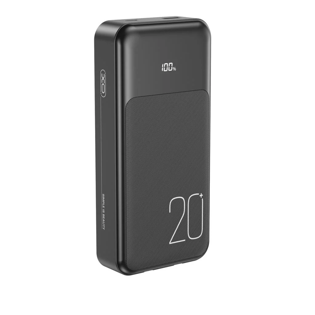 XO Design PR249 External Battery, 20000mAh, 22.5W, QC + PD, 1 x Lightning - 1 x USB-A - 2 x USB-C, Black - Image 2