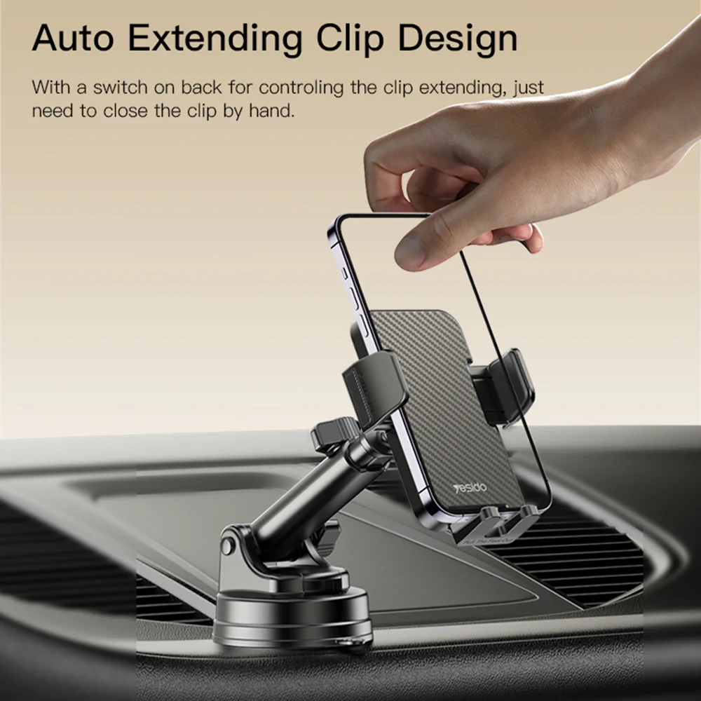 Yesido C173 Car Holder, 4.7inch - 7.2inch, Black - Image 7