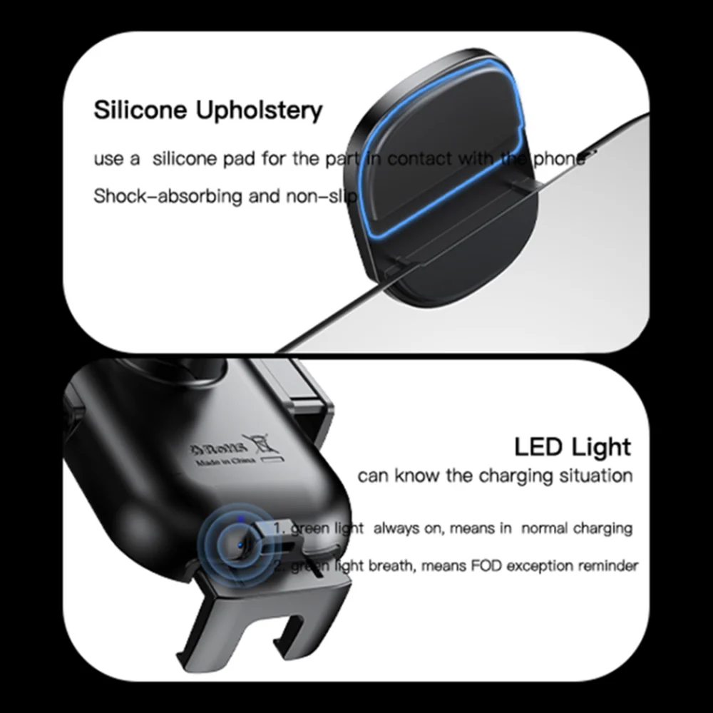 Yesido C197 Wireless Car Charger, 15W, 1.67A, Black - Image 5