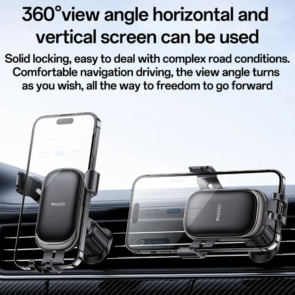 Yesido C247 Car Holder, 4.7inch - 7.2inch, Black - Image 7