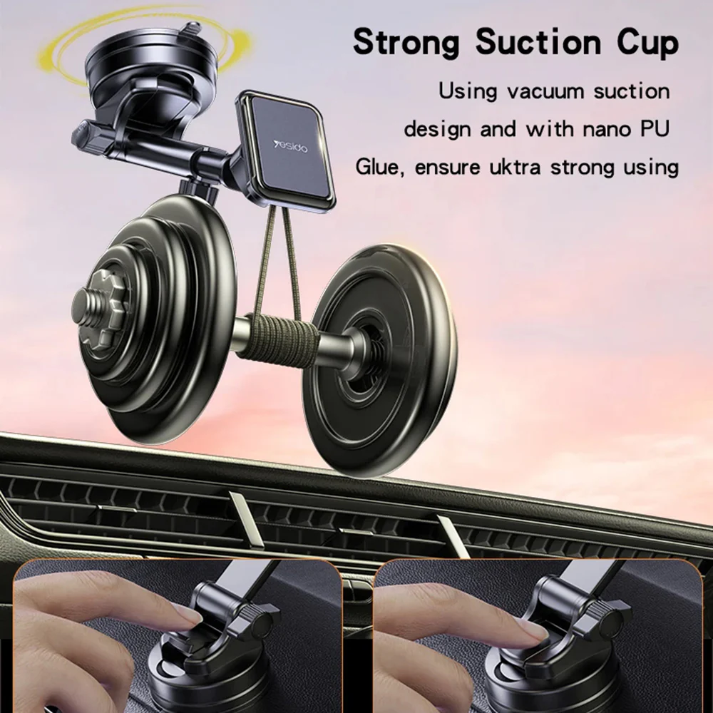 Yesido C263 Universal Magnetic Car Holder, Black - Image 2