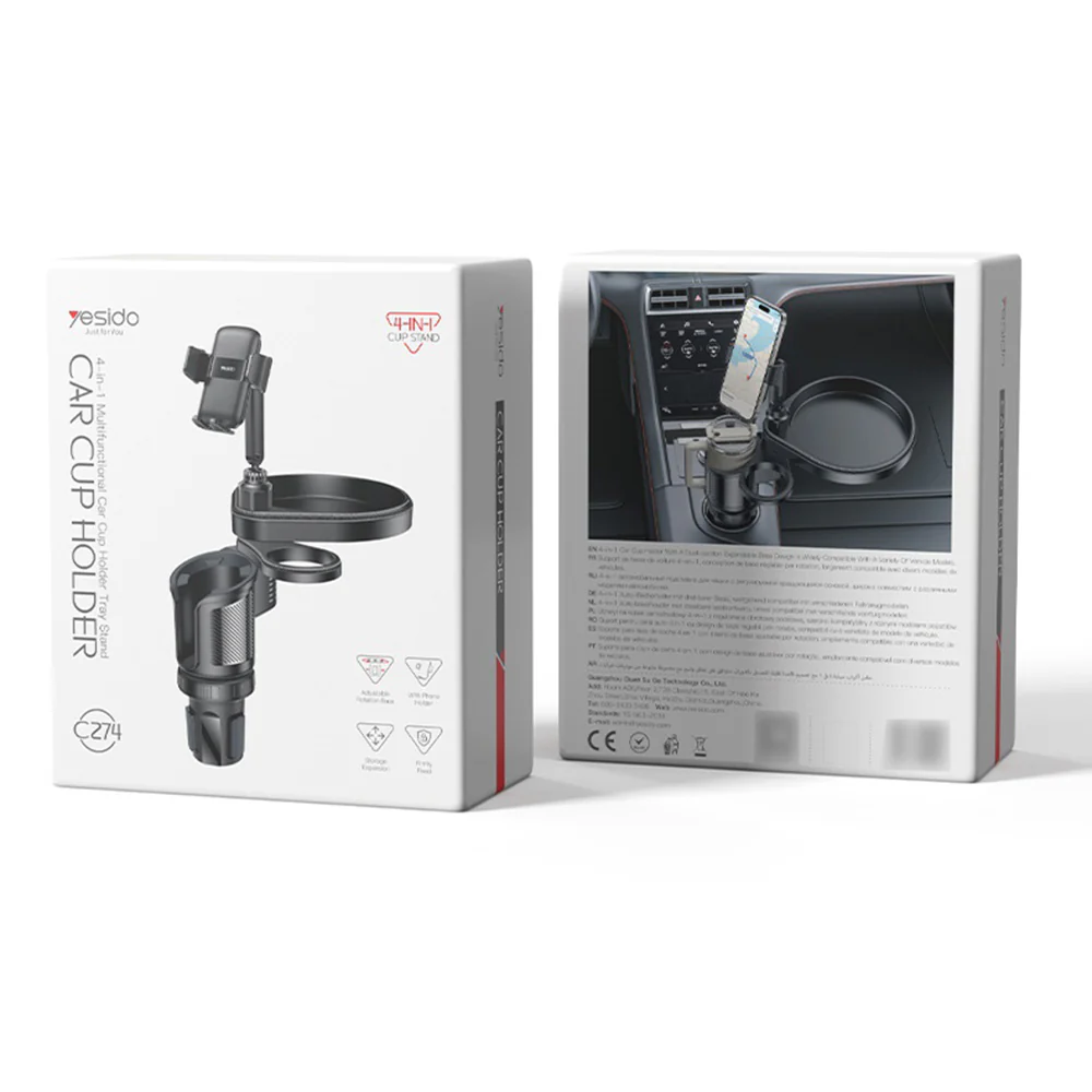 Yesido C274 Car Holder, 4.7inch - 7.2inch, Black - Image 14