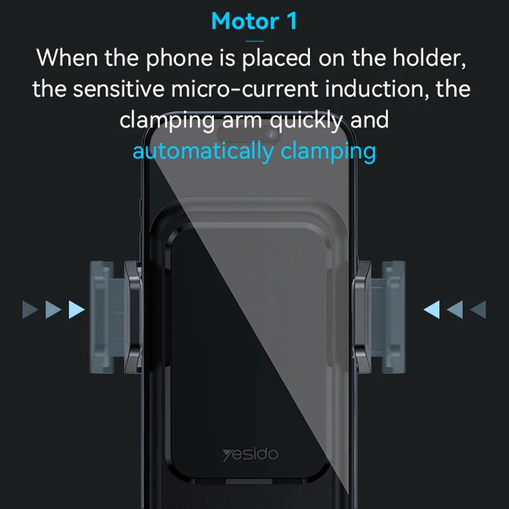 Yesido C312 Wireless Car Charger, 15W, 1.67A, Black - Image 5