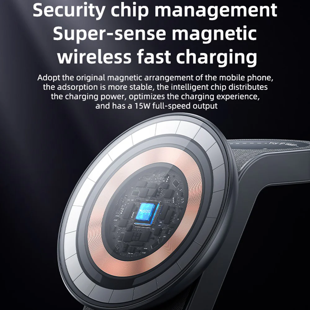 Yesido DS26 3in1 Wireless Network Charger, 15W, 1.67A, Gray - Image 7