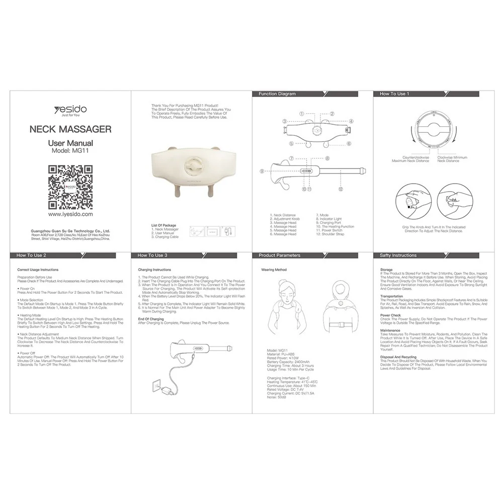 Yesido MG11 Neck Massage Device, Beige - Image 13